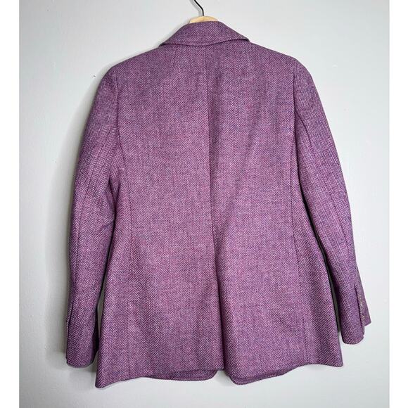 J.Crew Bristol Double-Breasted Blazer Moon Wool Lavender Herringbone Size 00 - Picture 7 of 7